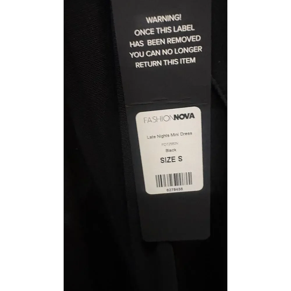 Fashion Nova Black ‘Revamp’ Mesh Mini Dress Size Small